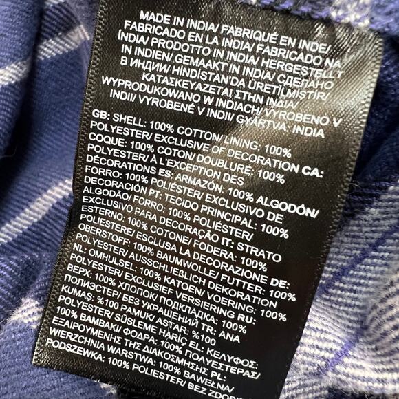 The North Face Men Arroyo Flannel Shirt XL Cotton Blue Stripe Heavy Duty Button - Picture 4 of 10